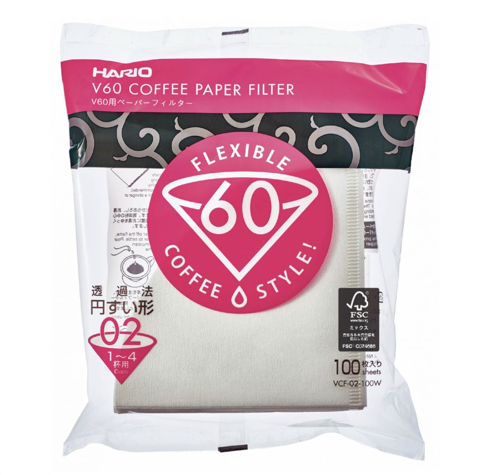 Hario V60 02 Filter Paper with 100 - Notes Coffee Webshop